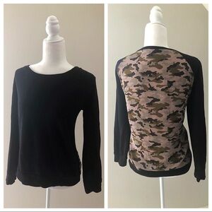 Forever 21 Black Sweater w/ Sheer Camouflage Back!